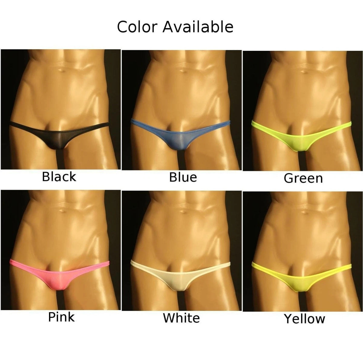 Men's Sexy G String Thongs Underwear Briefs - Ice Silk Triangle Design