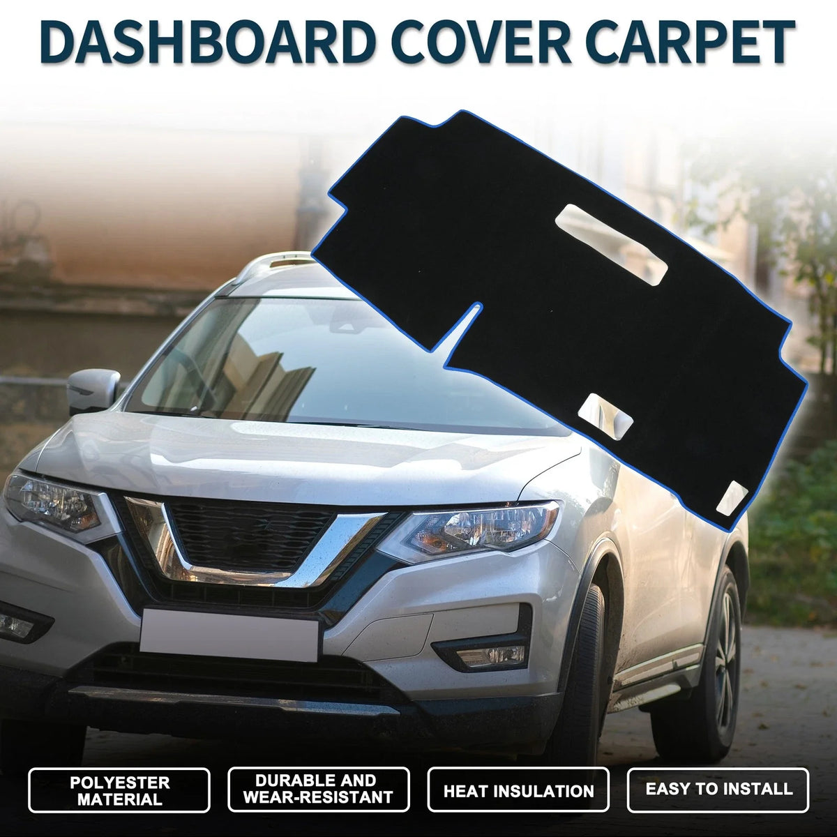 Dashboard Cover Mat for Nissan Serena C28 (2015–2024) Black Blue Set