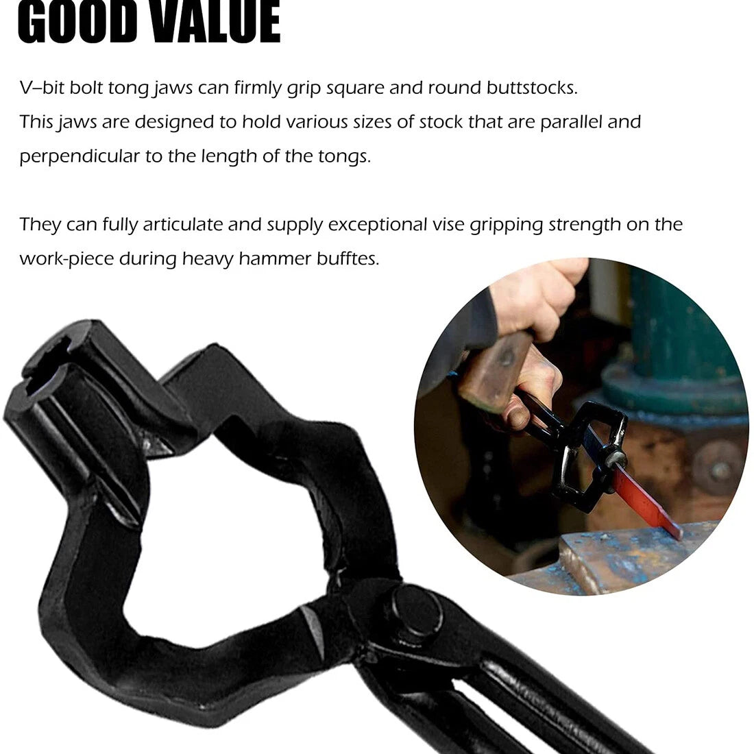 16" V-Bit Style Knife Making Tongs for Knifemaking & Bladesmithing