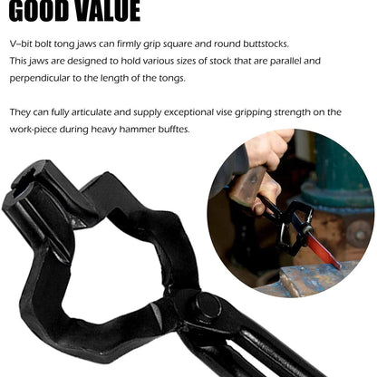 16" V-Bit Style Knife Making Tongs for Knifemaking & Bladesmithing