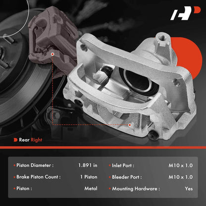 Rear Right Brake Caliper w/Bracket for Toyota Land Cruiser Lexus LX450 (47730-60070, 19-B1655)