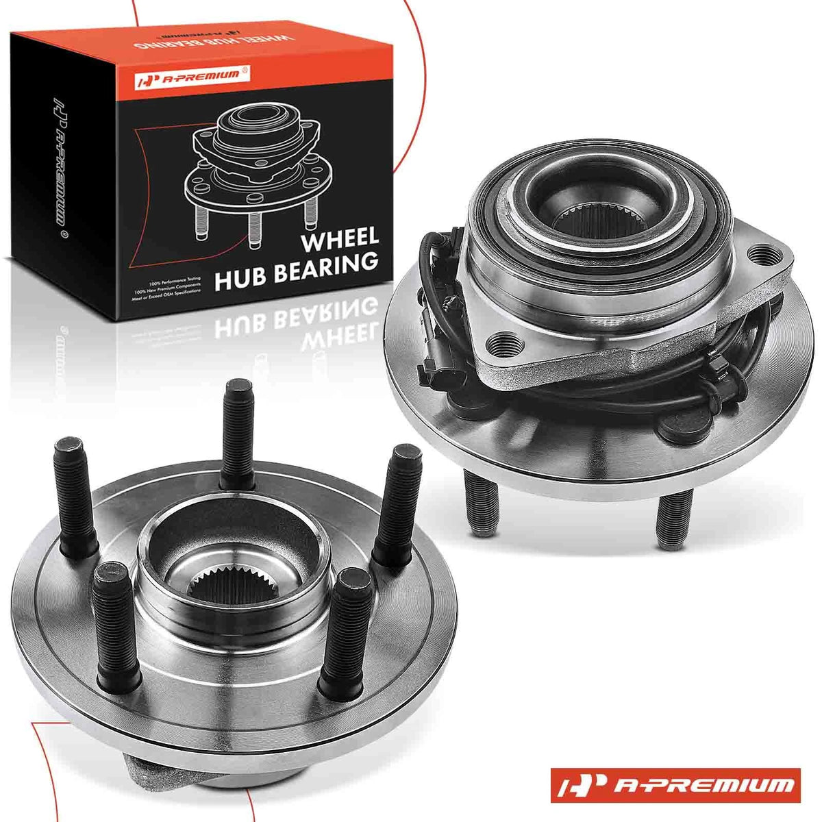 2X Front Wheel Hub & Bearing Assembly w/ABS Sensor for Dodge Durango (2011–2023) - 513271, HA590244