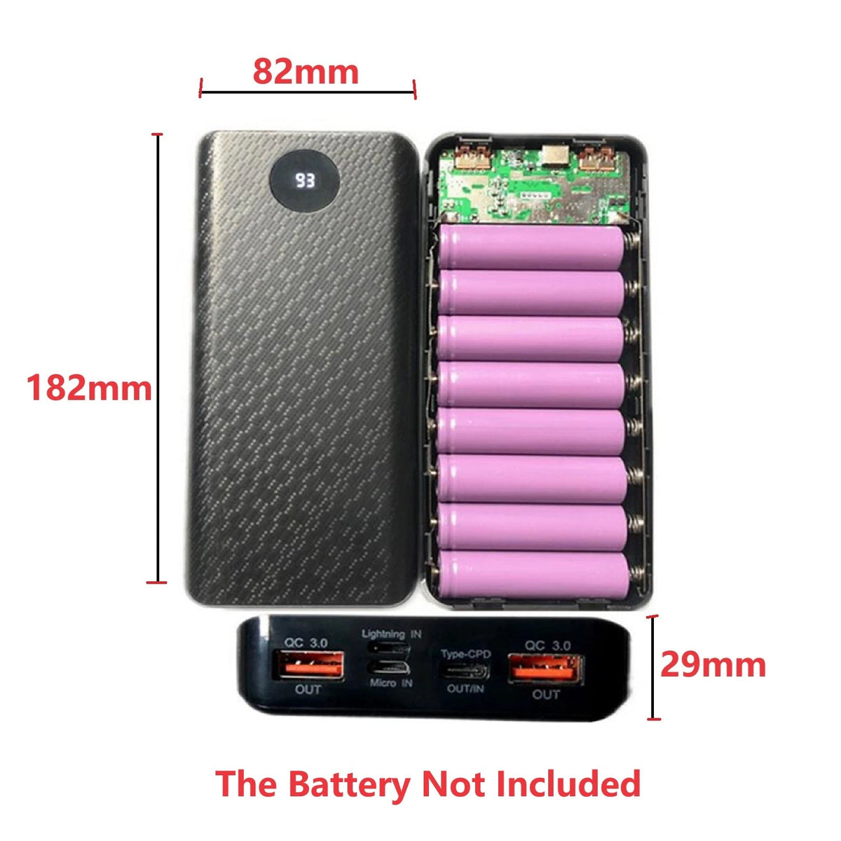 Welding-Free DIY PD Power Bank Case 18650 Battery Fast Charger Box