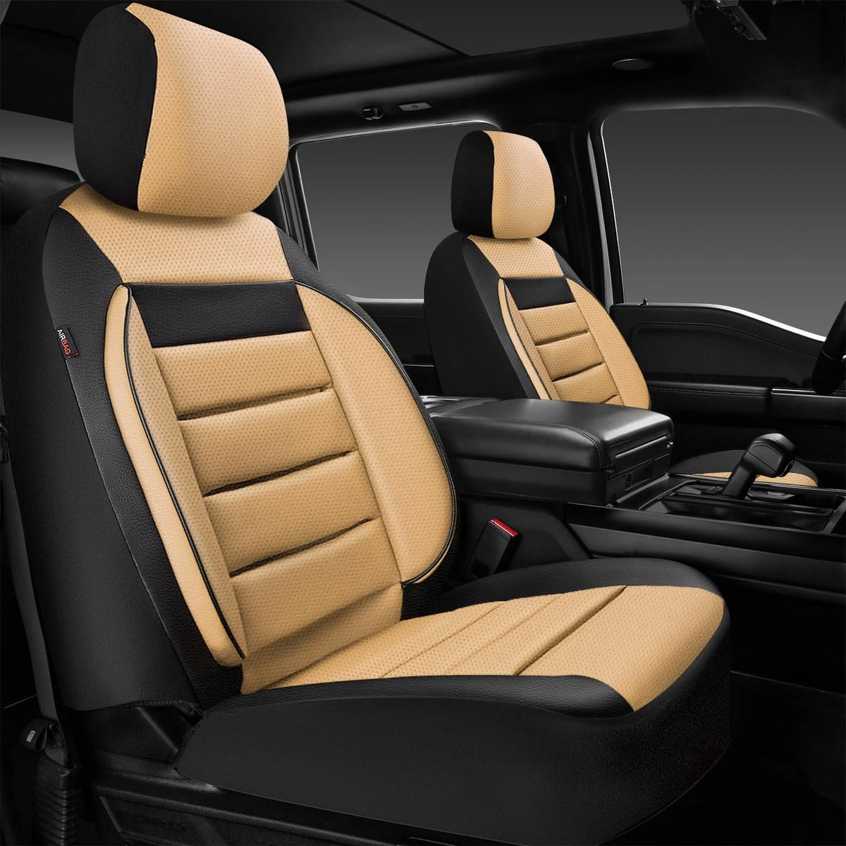 Set of 2 Faux Leather Car Seat Covers for Front Seats Universal Fit