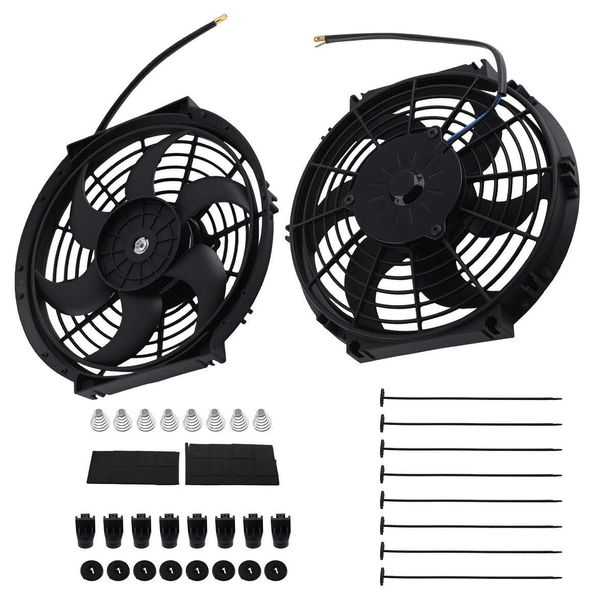 2X 10" Slim Radiator Cooling Fans Kit for Universal Vehicles (12V)