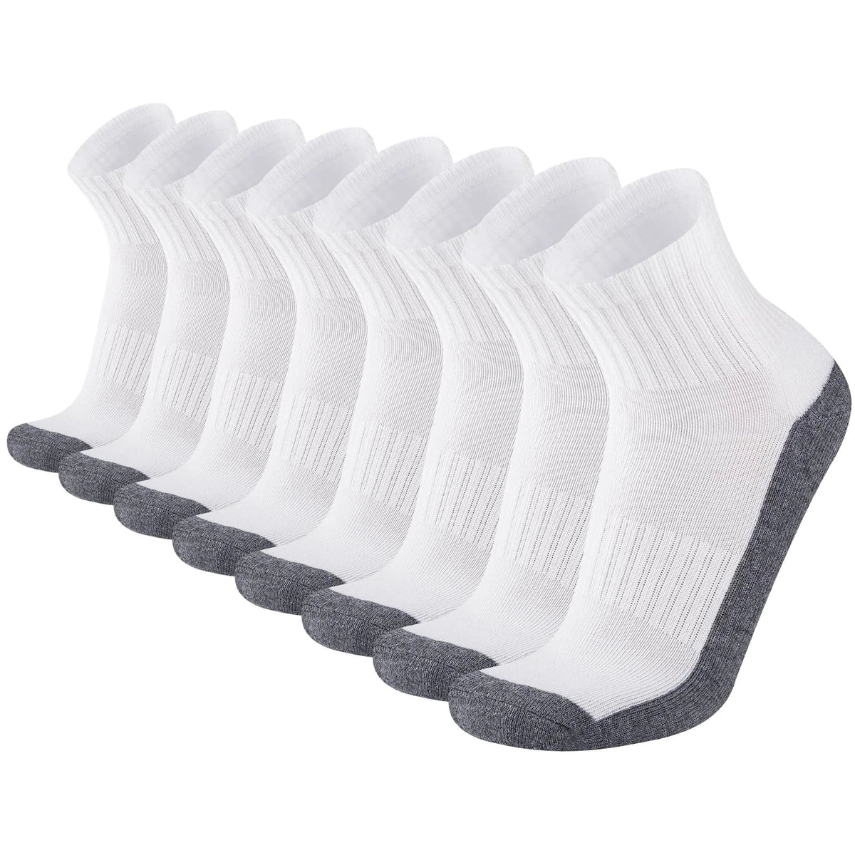 8 Pairs Cushioned Ankle Socks for Comfort Athletic (One Size)
