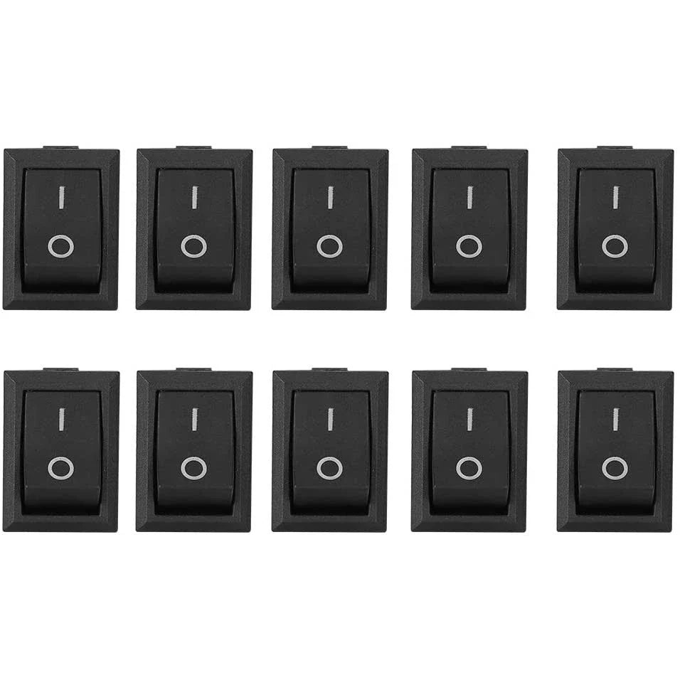 10X Black Rocker Switch for MINI (2 Pin ON/OFF SPST 125VAC 6A 250VAC 3A)