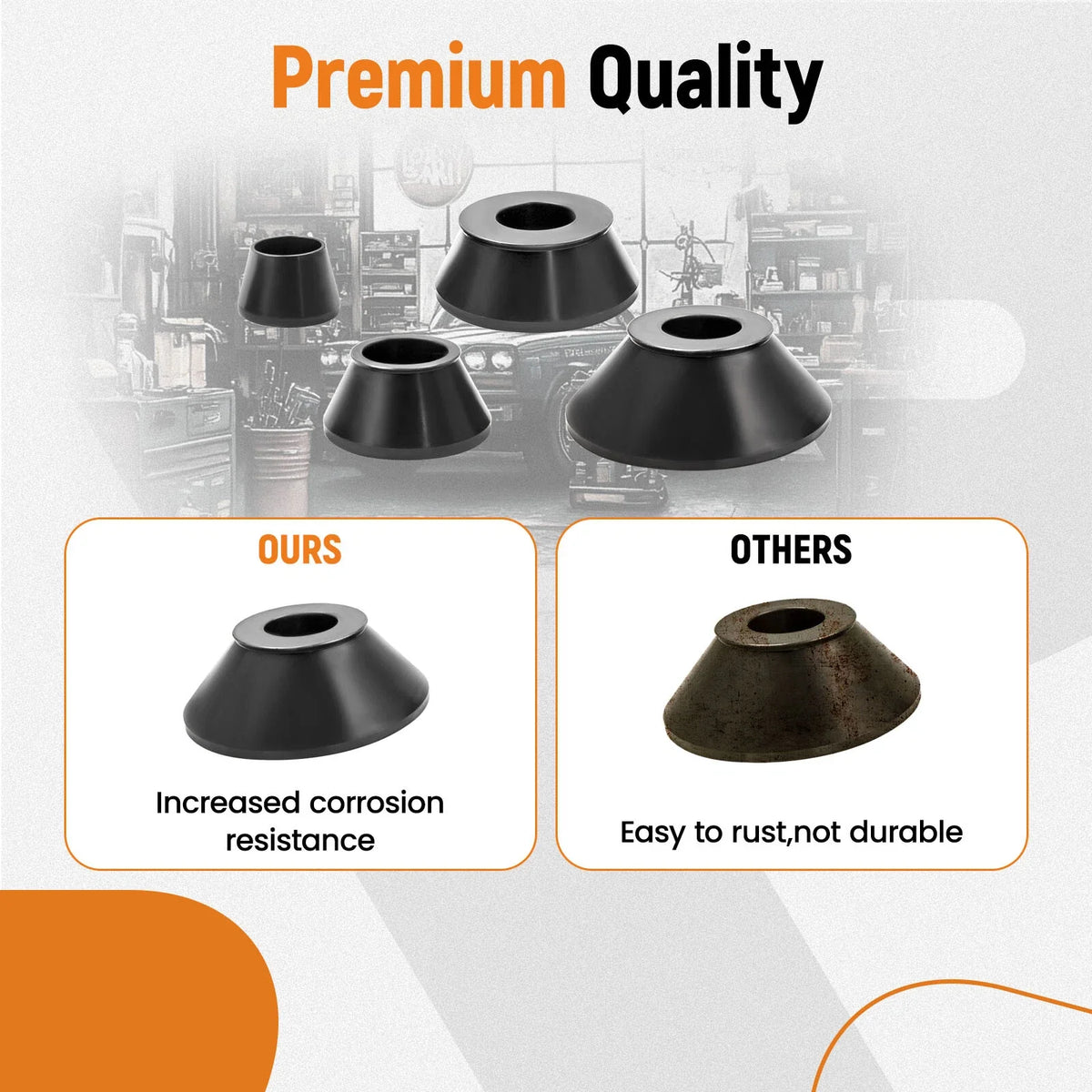 Set of 4 Tire Balancer Cones for 40mm Shaft Wheel Balancers