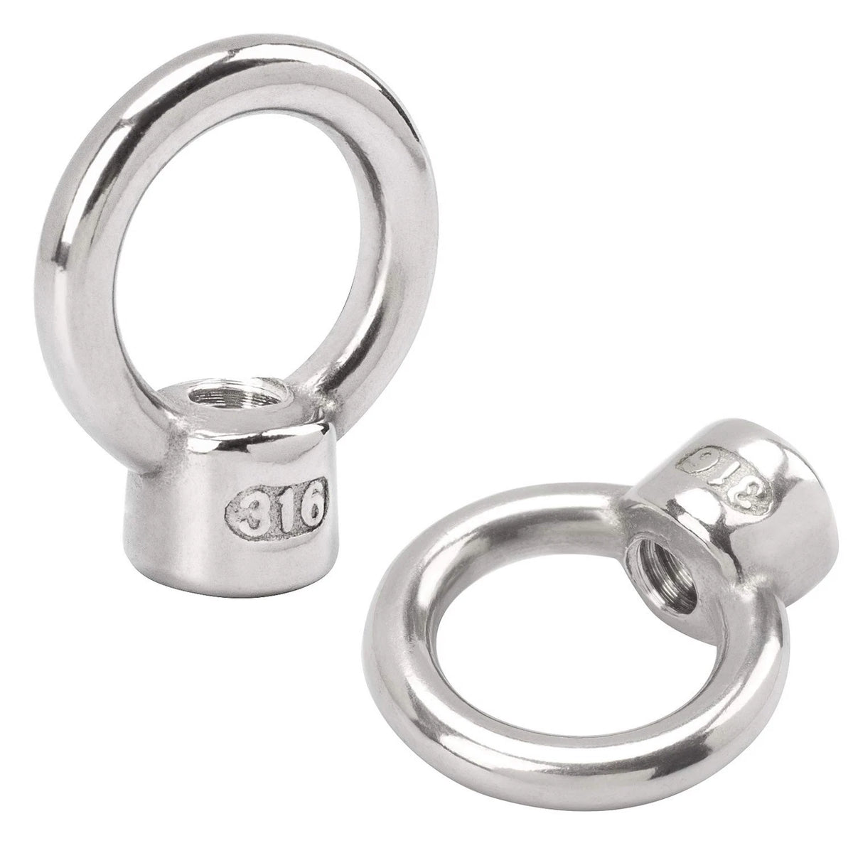 4X Stainless Steel 316 Lifting Eye Nut 1/4" UNC for Automotive