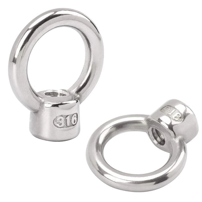 4X Stainless Steel 316 Lifting Eye Nut 1/4" UNC for Automotive