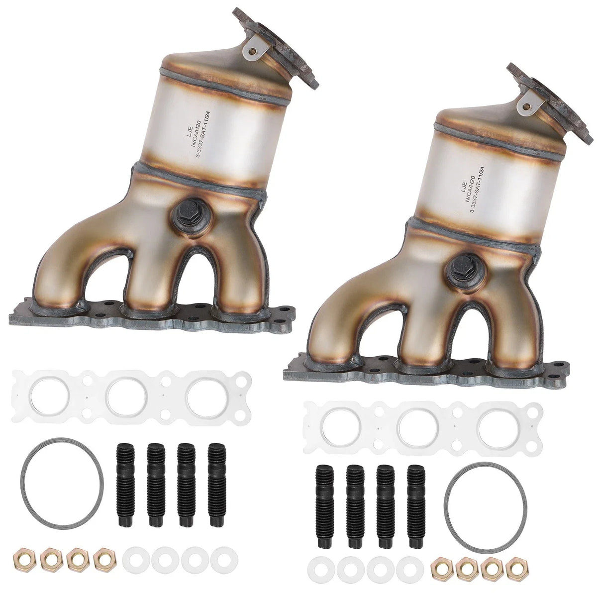 Set of 2 Catalytic Converters for Volvo S80 L6 3.2L (2010) 641423
