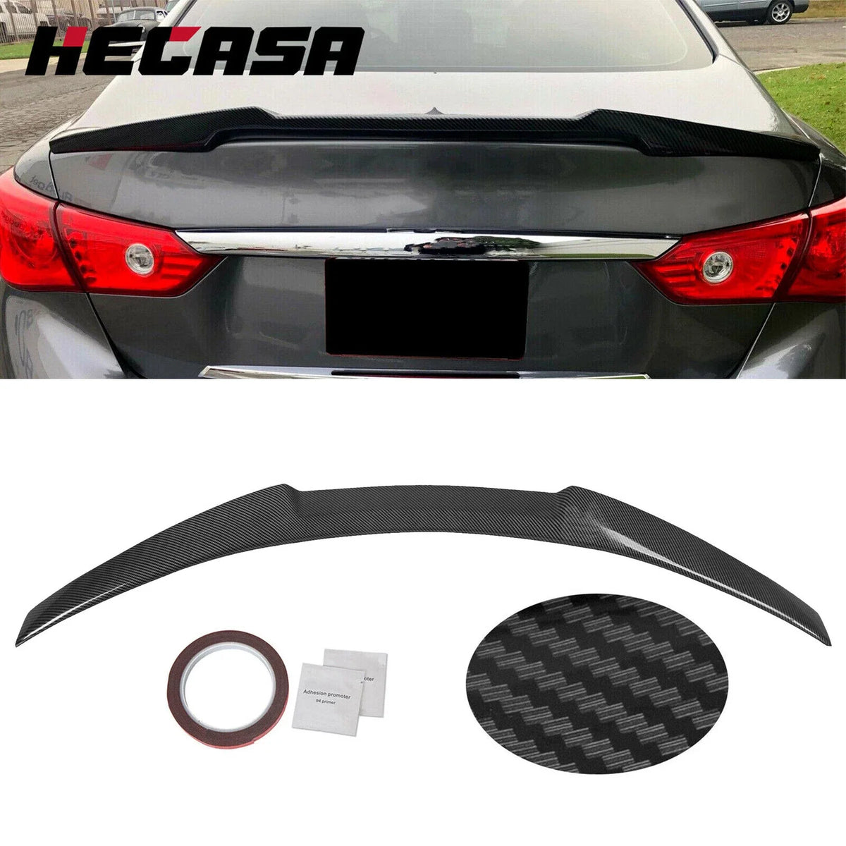 Rear Trunk Spoiler Wing for Infiniti Q50 (2014–2024) Carbon Fiber Style M4