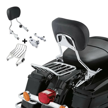 Sissy Bar Backrest Luggage Rack Docking Kit for Harley Touring (2009–2013) Chrome