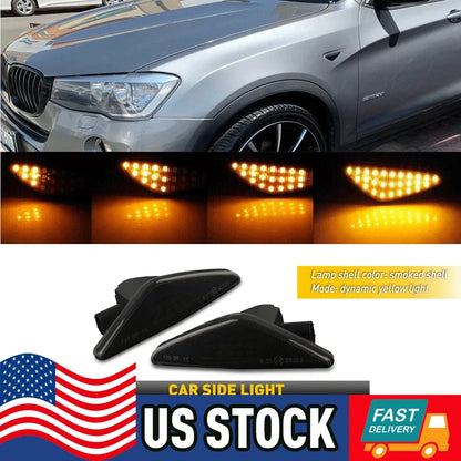 2X LED Side Marker Turn Signal Lights for BMW X3 X5 X6 (2011–2017)