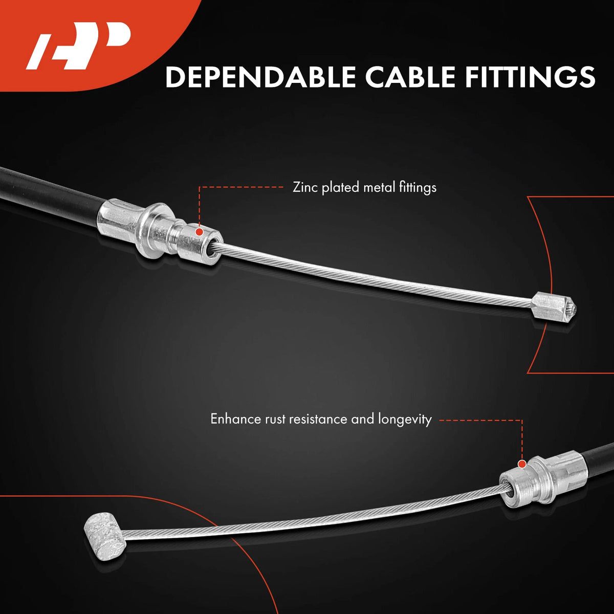 2X Rear Parking Brake Cable for Hyundai Sonata (1999–2002) 5977038005, 5976038005, C660488, C660489