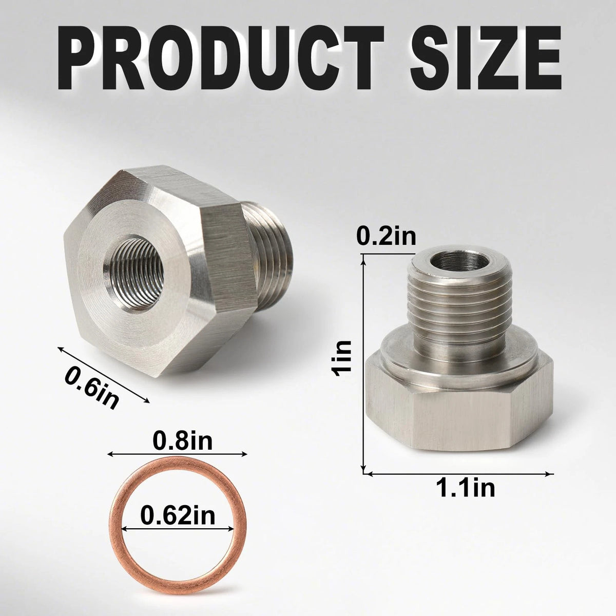 Oil Pressure Sensor Adapter M16-1.5 to 1/8" NPT for LS Engines