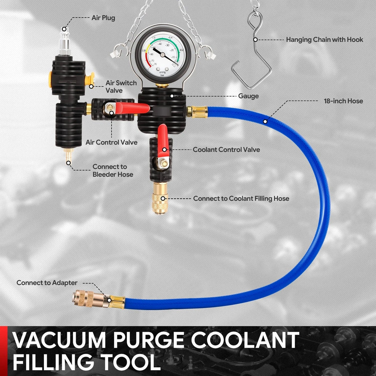 Cooling System Vacuum Fill Tool for Pickup SUV Truck (2010–2023)
