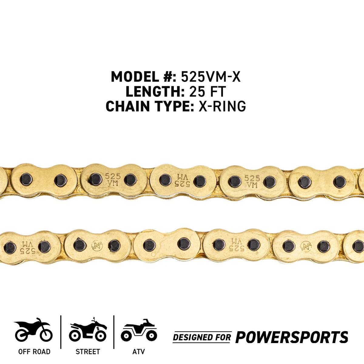 Set of 5 Connecting Links for NICHE 525 Motorcycle X-Ring Drive Chain (519-CDC2237R)