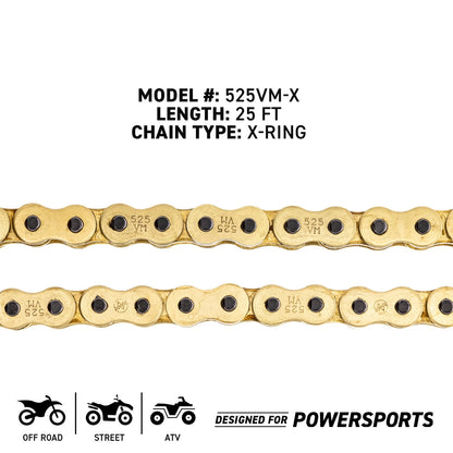 Set of 5 Connecting Links for NICHE 525 Motorcycle X-Ring Drive Chain (519-CDC2237R)