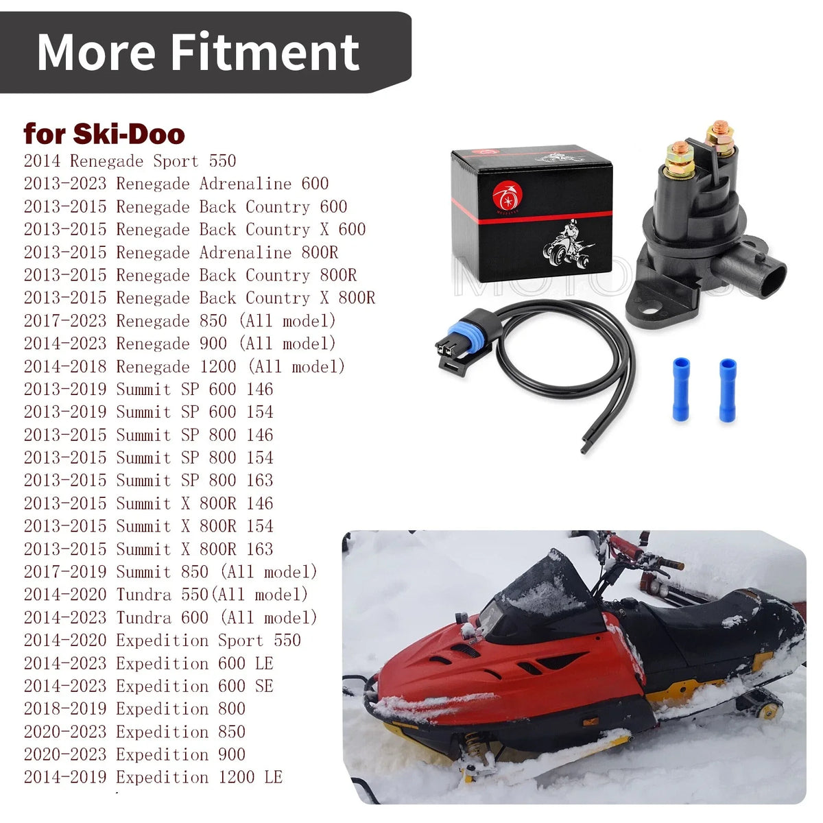 Starter Solenoid Relay for Ski-Doo MXZ 1200 900 850 800R / MXZ X XRS 600 800R (2000–2023)
