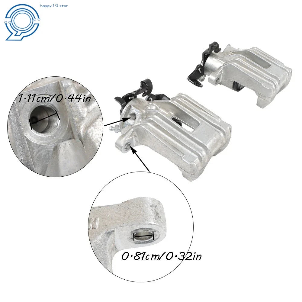 Set of 2 Rear Brake Calipers for Volkswagen Audi (2001–2009)