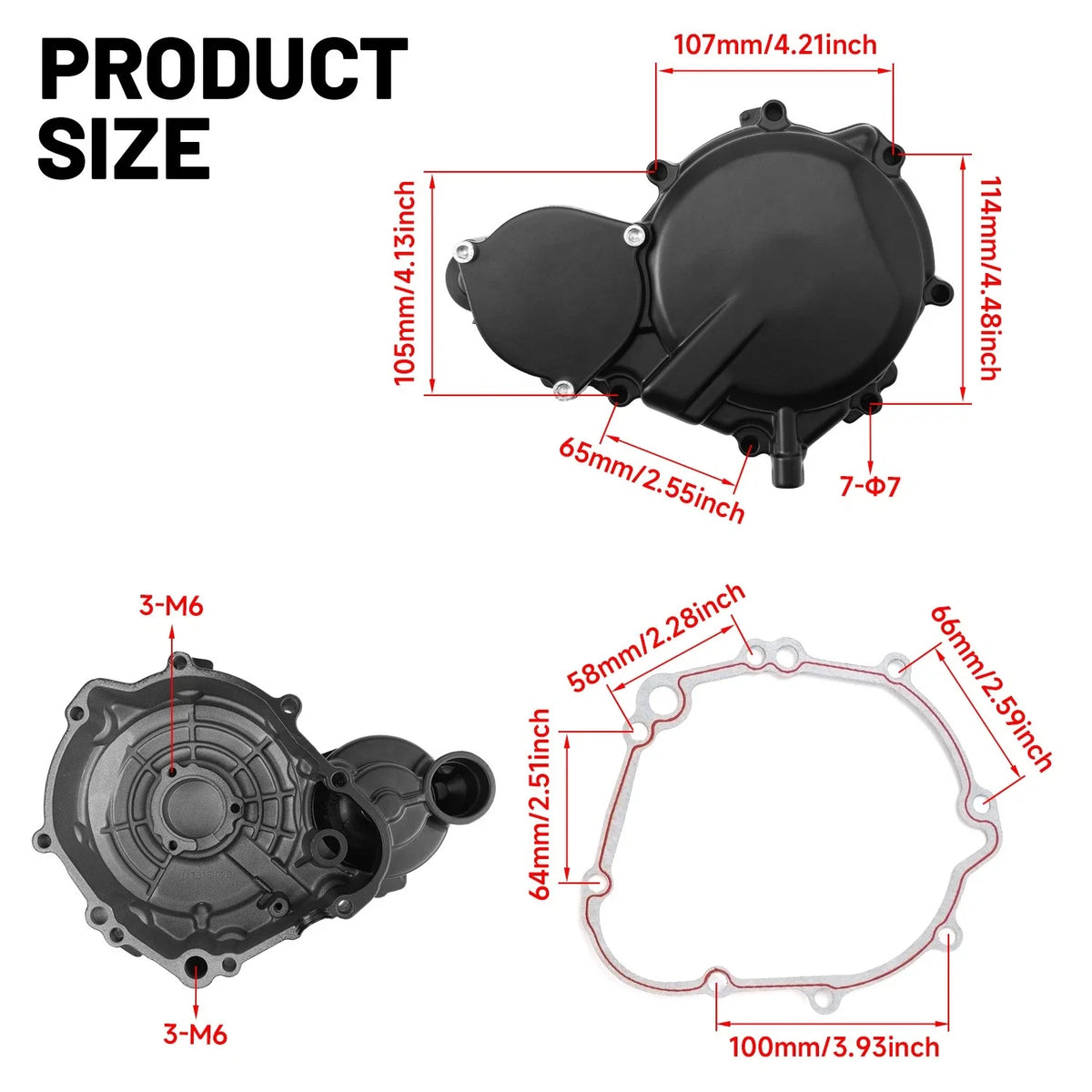 Aluminum Engine Stator Cover Crankcase for Suzuki GSXR600 GSX-R 750 (2006–2025)