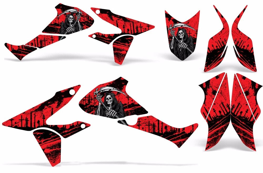 Decal Graphic Kit for Honda TRX450R (2004–2016) - Reaper Red Sticker Wrap