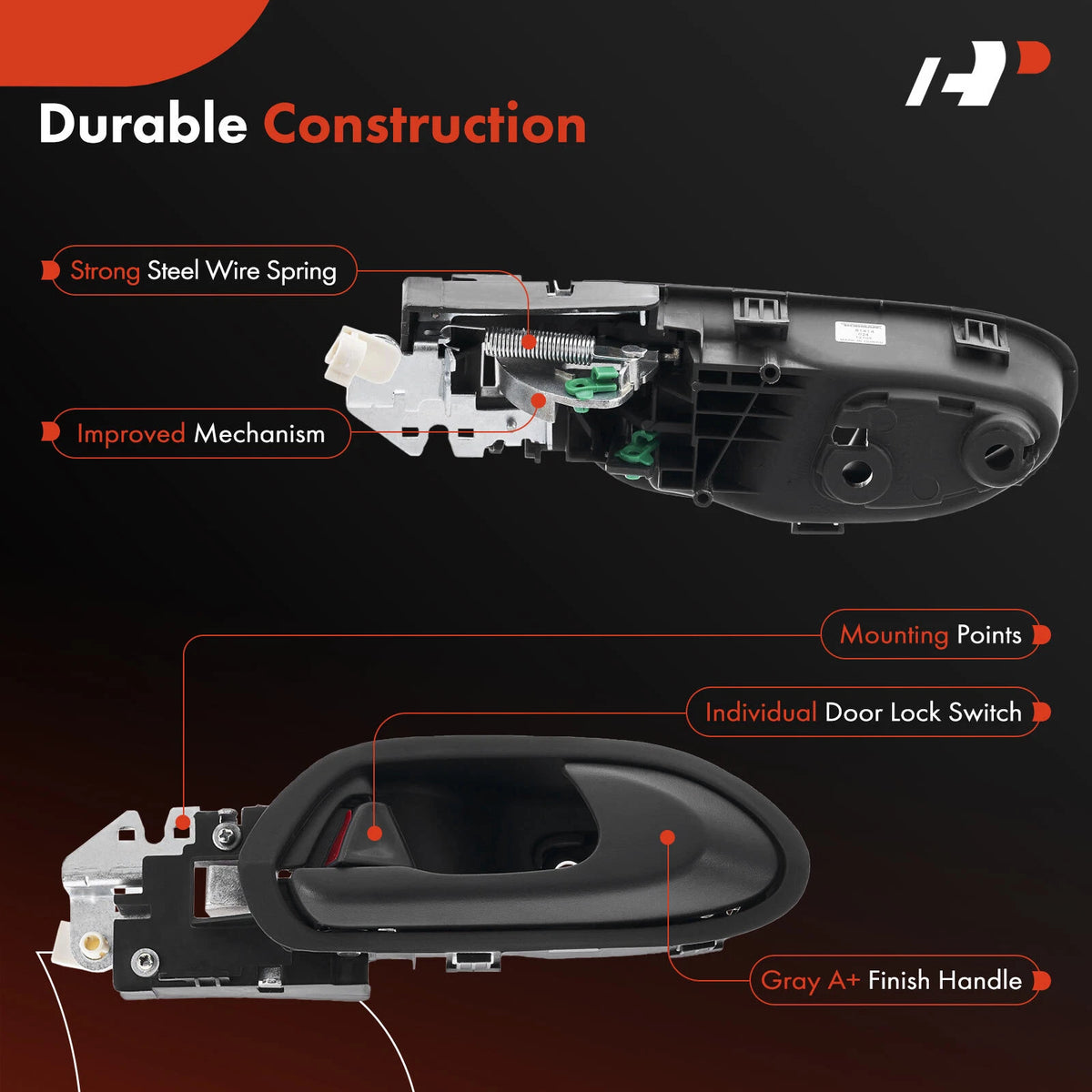 Upgraded Rear Right Metal Interior Door Handle for Honda Civic (2006–2011) 72620-SNE-A01ZA, 72620-SNA-A01ZA, 81414