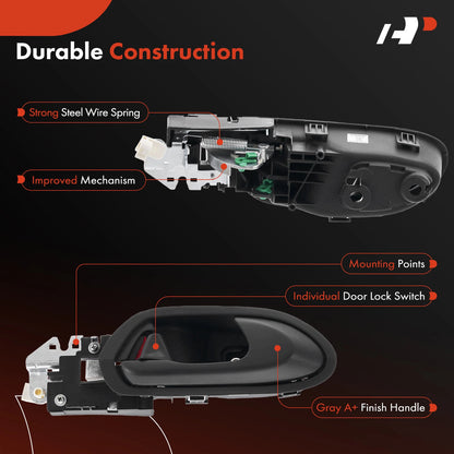 Upgraded Rear Right Metal Interior Door Handle for Honda Civic (2006–2011) 72620-SNE-A01ZA, 72620-SNA-A01ZA, 81414