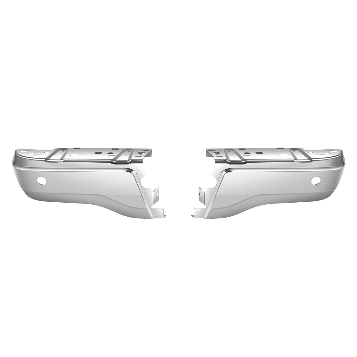 Set of 2 Steel Rear Bumper End Caps for Ford Ranger (2019–2023) Chrome