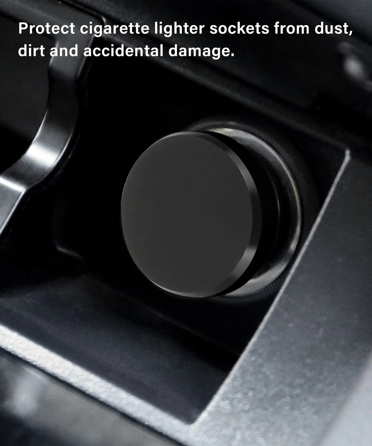 Cigarette Lighter Plug Cover for Universal Fit (Aluminum Black)