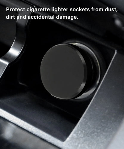 Cigarette Lighter Plug Cover for Universal Fit (Aluminum Black)
