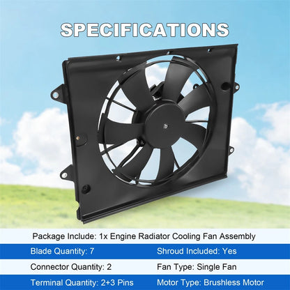 Radiator Cooling Fan Assembly for Honda Civic (2016–2021) 190155BAA01, 190305BAA01