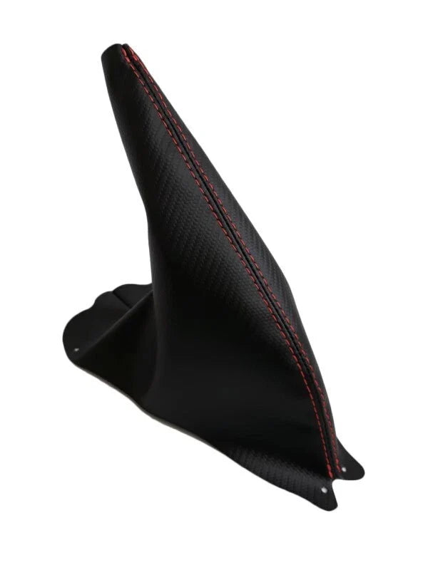 E Brake Boot Cover for Ford Mustang (1994–2004) Carbon Fiber Red Stitch