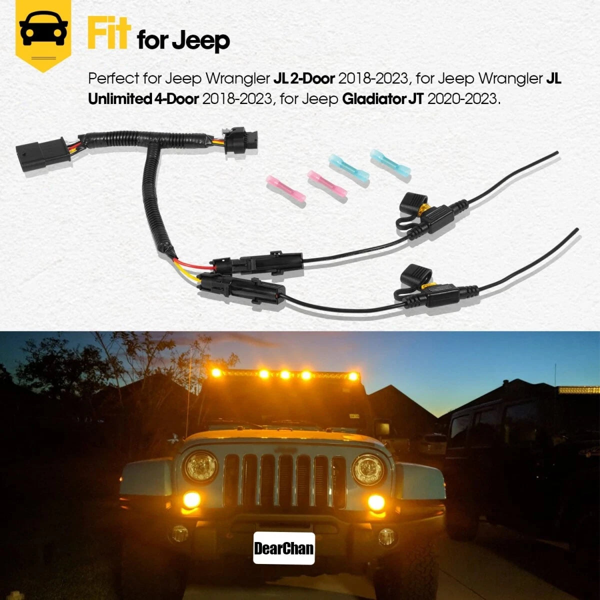 Day Running Light DRL Adapter Wiring Harness 97109-0925 for Jeep Wrangler JT JL