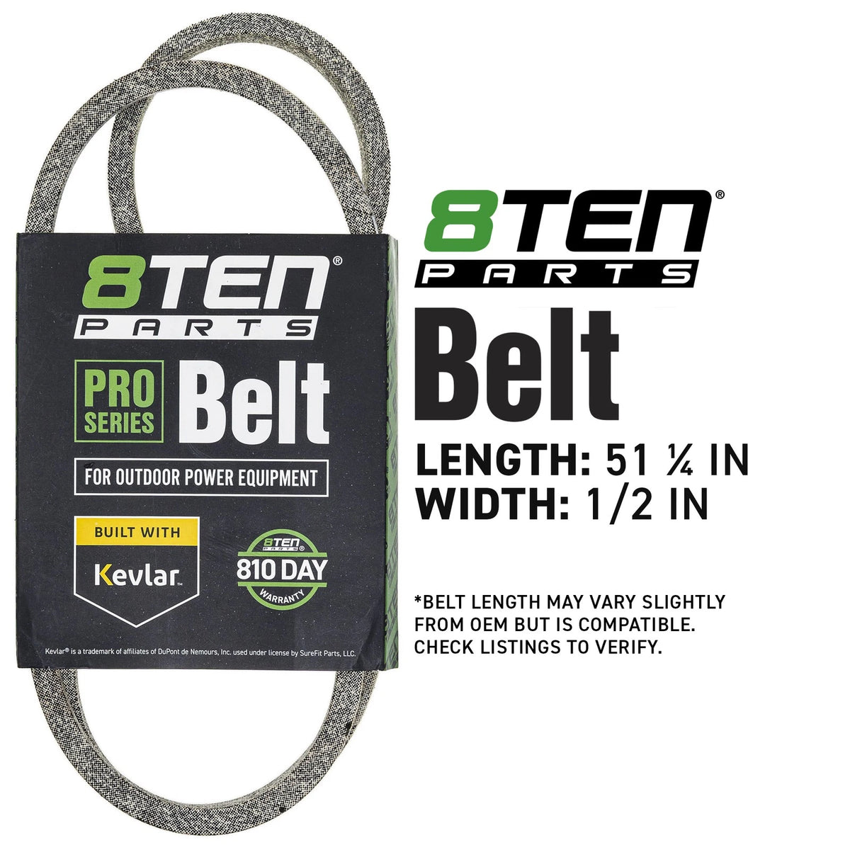 8TEN Kevlar Belt for Cub Cadet Tank M48 M54 M60 M72 (01007015P, 1007015)