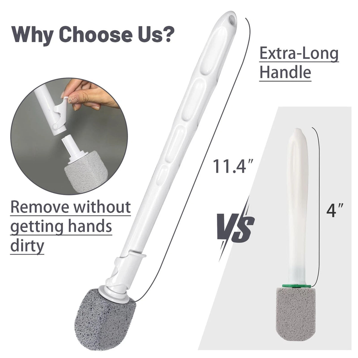 Toilet Bowl Cleaner Brush for Bathroom (Upgrade Pumice Stone)