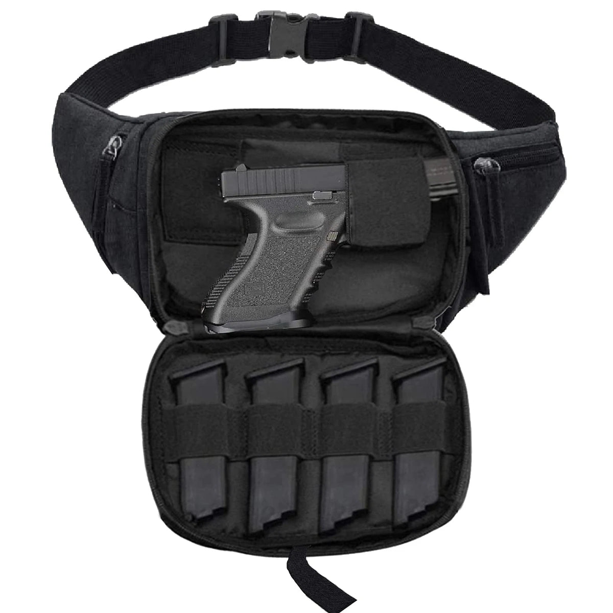 Concealed Carry Pistol Waist Bag for Tactical Use (Medium, Black)