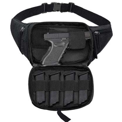 Concealed Carry Pistol Waist Bag for Tactical Use (Medium, Black)