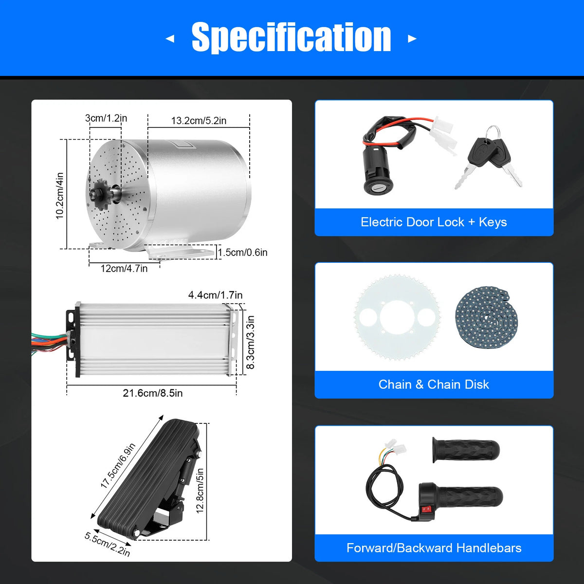 MX650 Brushless Motor Kit for Electric Bicycle E-Bike Dirt Bike (72V 3000W)