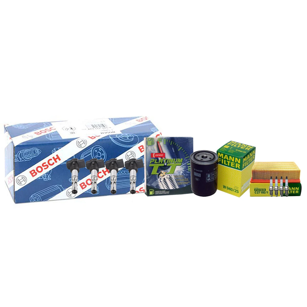 Set of 4 Spark Plugs & 4 Coils Tune-Up Kit for Audi (2010–2015)