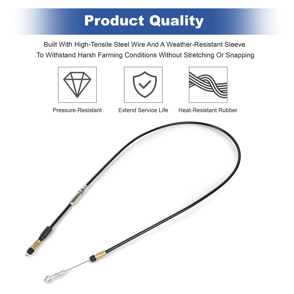 Hand Throttle Cable 40.74" for New Holland Boomer 4055 4060 TC48DA (SBA312070200)