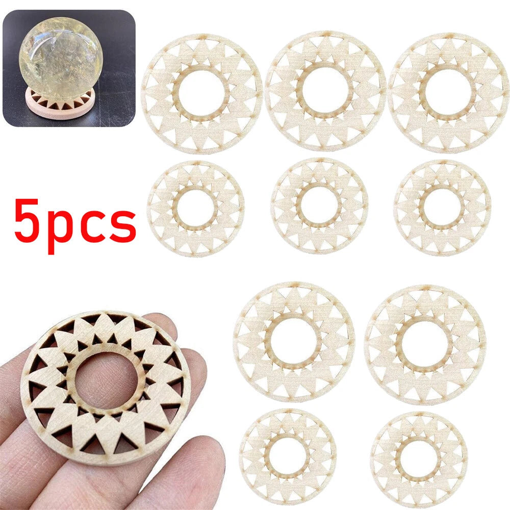 5PC Crystal Ball Stand for Wood Sphere Holder