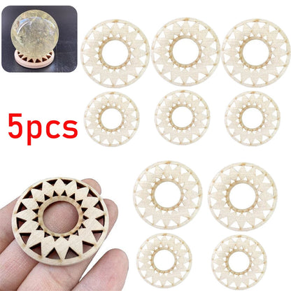 5PC Crystal Ball Stand for Wood Sphere Holder