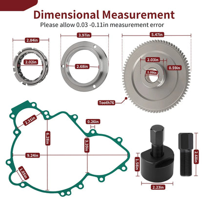 Flywheel Puller Starter Clutch One Way Bearing Kit for Polaris RZR Trail S 900 (2018–2023)