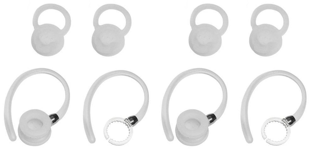 Set of 4 Earhooks for Zotech Eargels (Large, White)