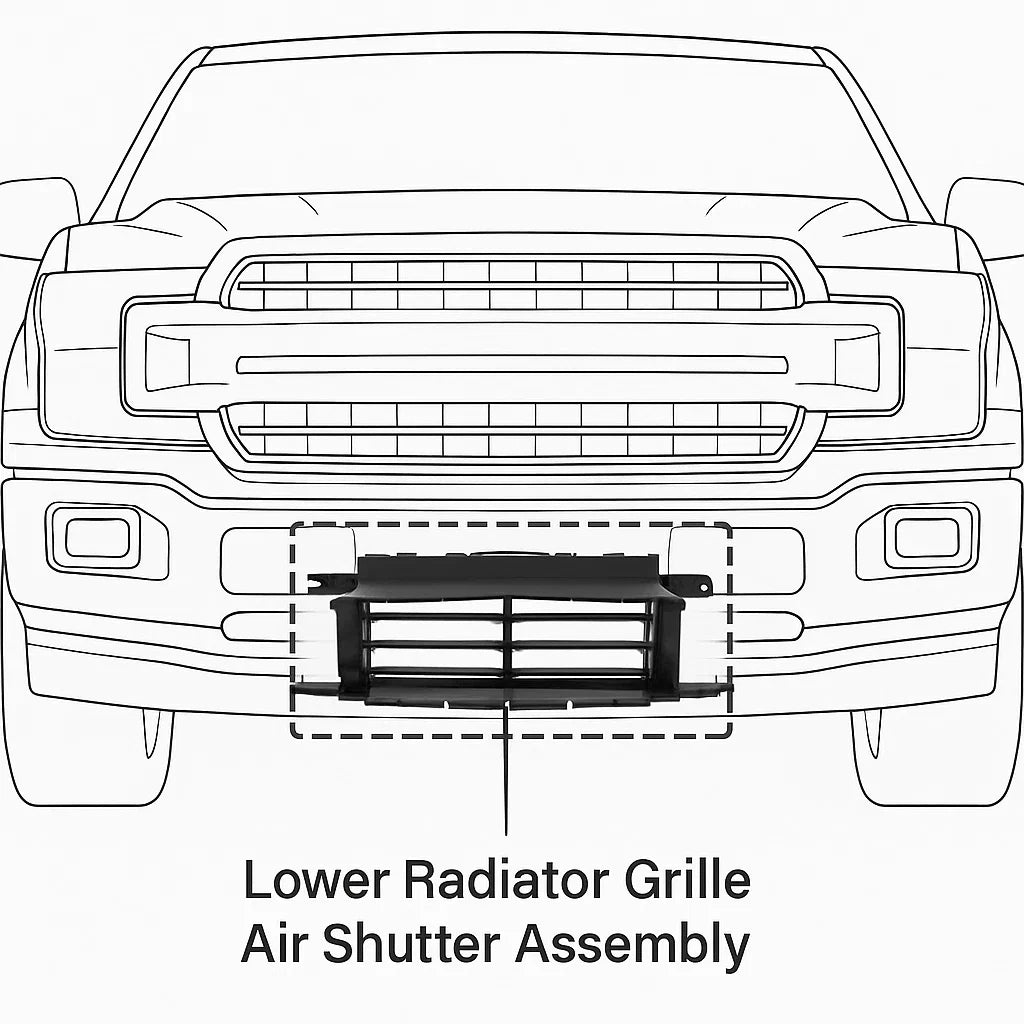 Front Lower Radiator Grille Air Shutter Assembly for Ford F-150 (2018–2020)