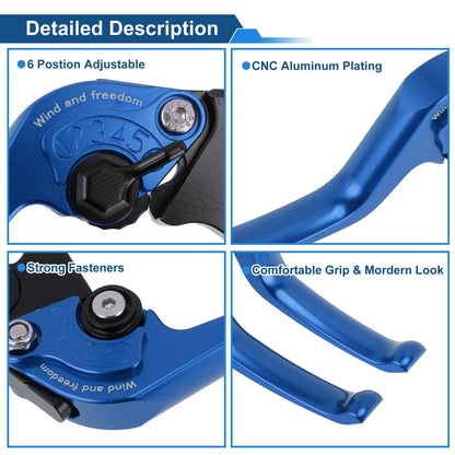 Adjustable Short Brake Clutch Lever Set for Honda Monkey 125 (2019–2024) Blue