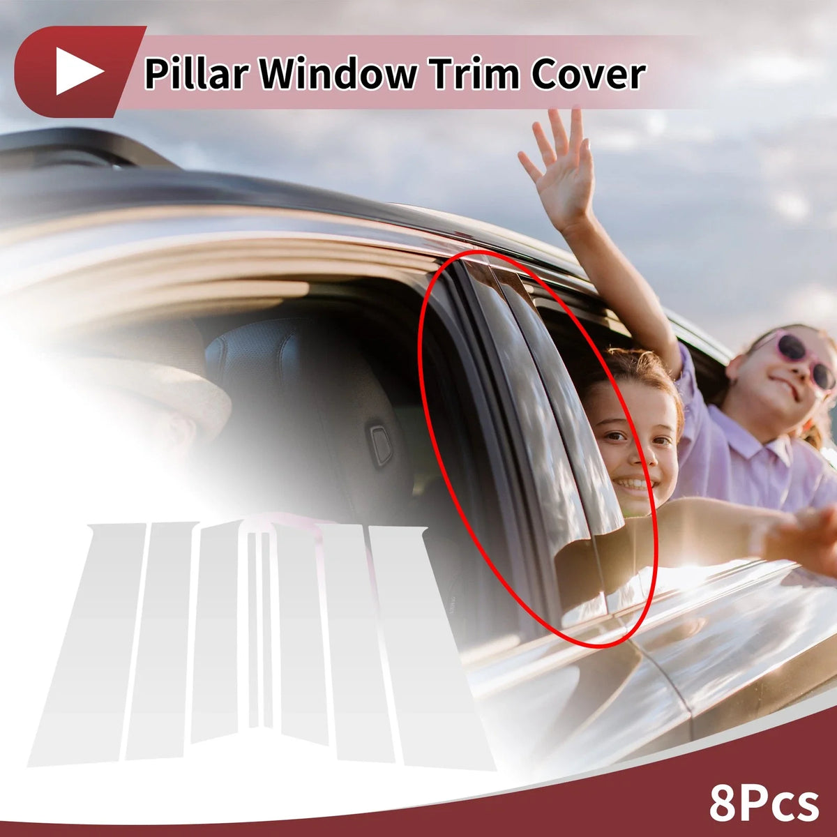 Door Pillar Window Trim for Nissan Terra/Xterra (2018–2022) Silver Tone