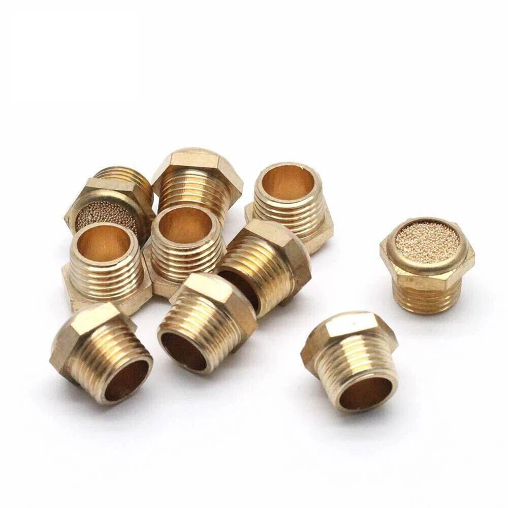 20Pcs 1/8" NPT Brass Breather Vent Muffler Filter for Pneumatic Systems